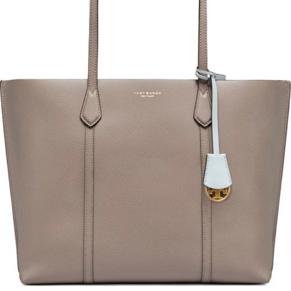 Tory Burch Handbags - New Tory Burch Perry Tote Leather Bag Gray Heron